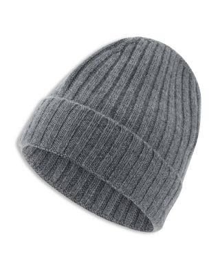 Men's Ribbed Pure Cashmere Beanie