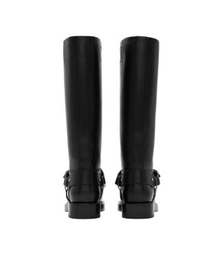 Women&#39;s Leather Saddle High Boots