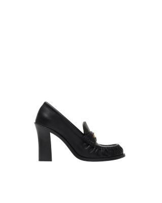 Women&#39;s Leather Cadet Heeled Loafers