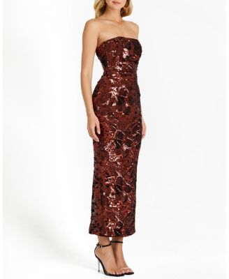Leslie Sequin Strapless Gown