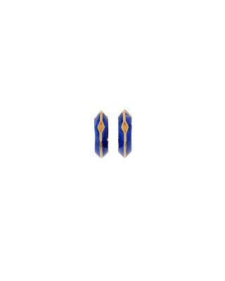 Lapis Large Hollow Hoop Earrings