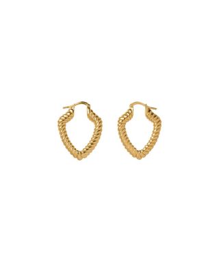 Small Shield Twisted Hoop Earrings