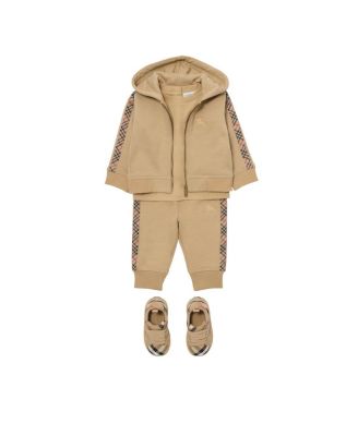 Girls' Check Trim Cotton Jogging Pants - Baby