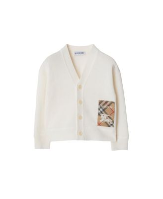  Check Label Wool Cardigan - Baby