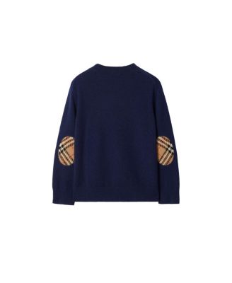 Unisex Check Patch Wool Cashmere Sweater