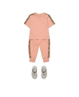 Unisex Check Trim Cotton T-shirt - Baby