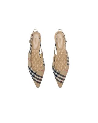 Women&#39;s Check Dame Slingback Ballerinas