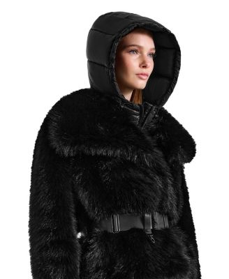 Chloe Faux Fur Jacket with Removable Puffer Hood