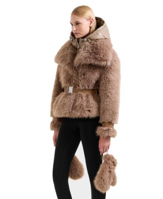 Chloe Faux Fur Jacket with Removable Puffer Hood