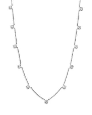 Luxe Collection Certified Lab Grown Diamond Station Necklace in 14K White Gold, 5.5 tcw