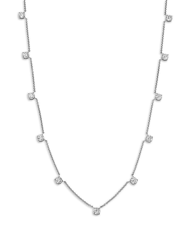Bloomingdale's Fine Collection Luxe Collection Certified Lab Grown Diamond Station Necklace in 14K White Gold, 5.5 tcw