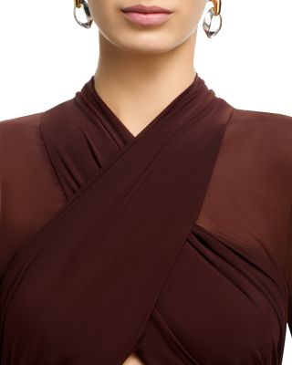 Veria Wrap Mesh Maxi Dress