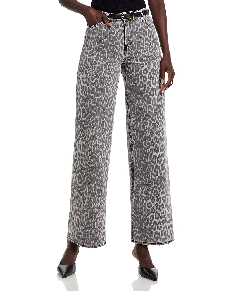 Kobi Halperin Joan Leopard Print Jeans In Natural Multi In Animal Print