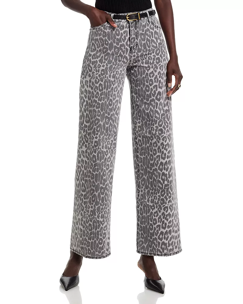 Kobi Halperin Joan Leopard Print Jeans in Natural Multi