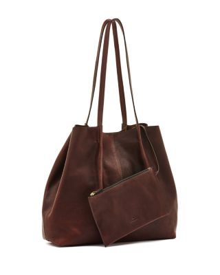 Nina Large Pleated Leather Tote