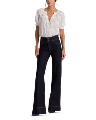 Thalia Embroidered Puff Sleeve Top