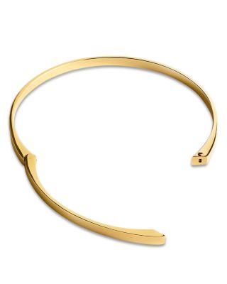 Signature Structured Collar Necklace in 18K Gold Plated, 15" 