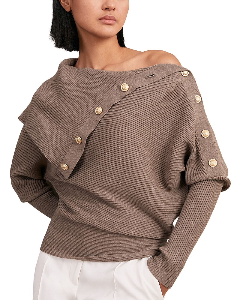 Reiss Lexi Button Shawl Sweater