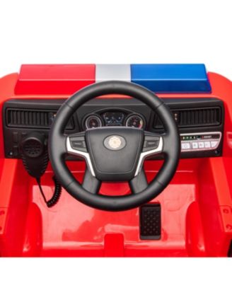  Fire Truck 12V Ride-On 3-8y: Sprinkler, Megaphone, RC, LED, Leather Seat - Ages 2-4