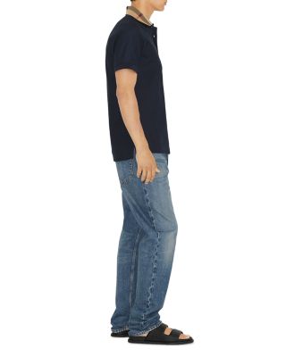 Check Collar Cotton Polo Shirt