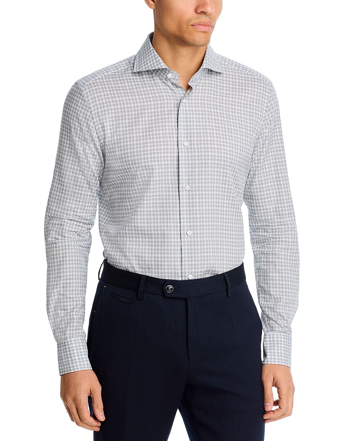Boss L-Hays Spread Collar Button Down Shirt