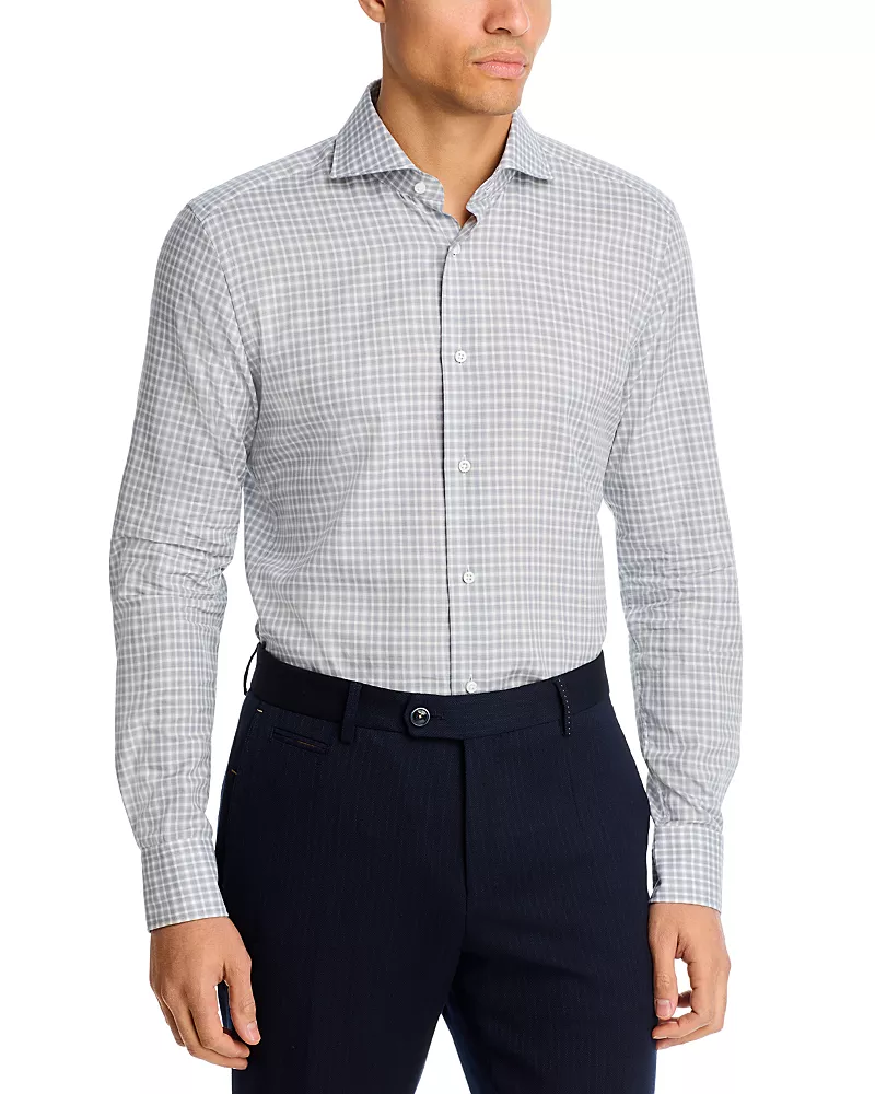 Boss L-Hays Spread Collar Button Down Shirt