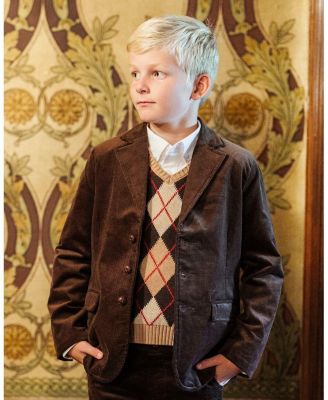 Boys' Organic V-Neck Argyle Sweater Vest - Little Kid, Big Kid