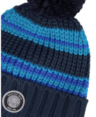 Boys' Lined Knit Winter Hat with Pompom Stripes - Baby, Little Kid, Big Kid