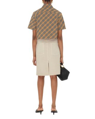  Cropped Check Cotton Shirt