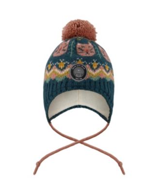 Girls' Lined Peruvian Knit Pompom Hat - Baby, Little Kid, Big Kid