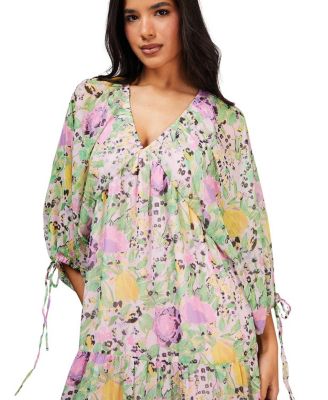 Chiffon Batwing Midi Dress