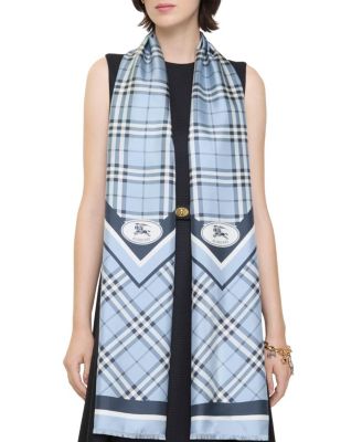 Check Knight Stamp Silk Scarf