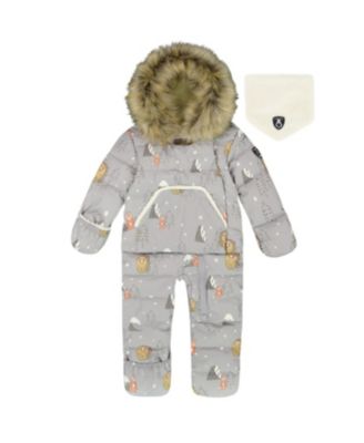  Unisex One-Piece Snug Snowsuit Bear Designed for Car Seat