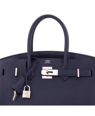 Birkin 30 Handbag Blue Togo with Palladium Hardware