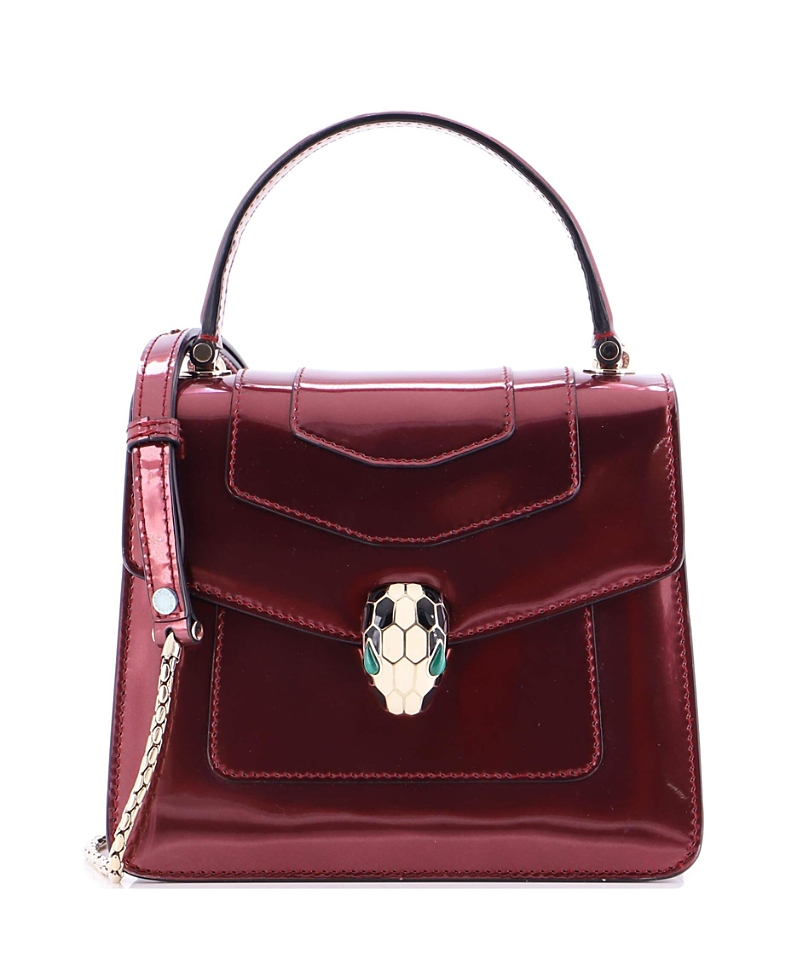 Pre-owned Pre-owned Bvlgari Bvlgari Small Serpenti Forever Top Handle Bag Leather In Red