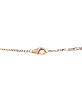  Love 3 Ring Pendant Necklace 18K Rose Gold and 18K White Gold with 6 Diamonds, 14.75 - 16"