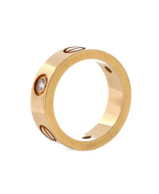  Love 3 Diamonds Band Ring 18K Gold with Diamonds