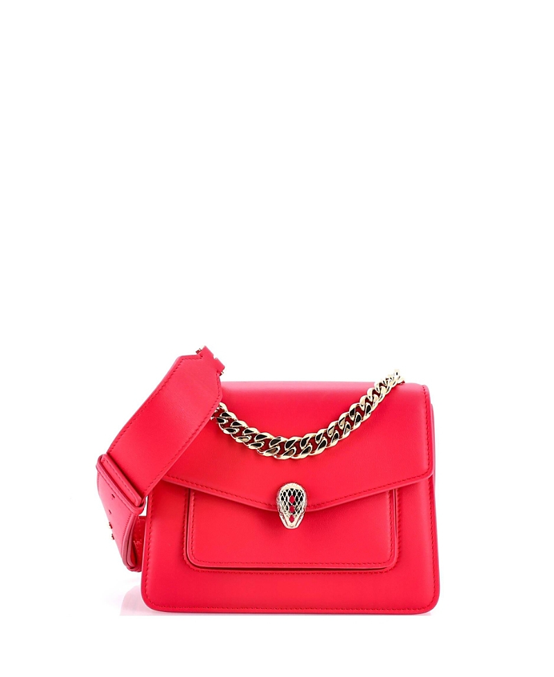 Pre-owned Pre-owned Bvlgari Bvlgari Small Serpenti Forever Maxi Chain Crossbody Bag Leather In Pink