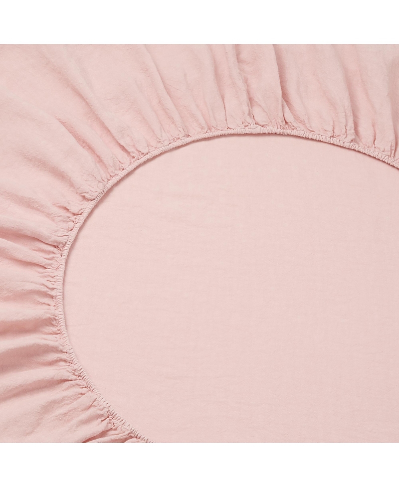 Piglet In Bed Linen Blend Fitted Sheet, Full In Pink