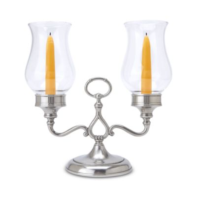 Pewter Double Garden Candle Holder