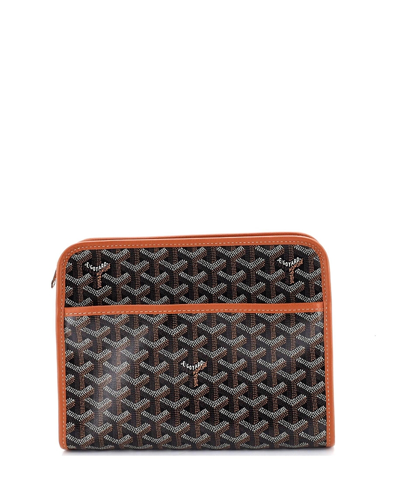 Pre-owned Pre-owned Goyard Goyard Jouvence Toiletry Pouch Coated Canvas In Brown