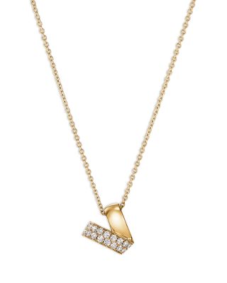 18K Yellow Gold Inside Out Diamond Rondelle Pendant Necklace, 16-18"