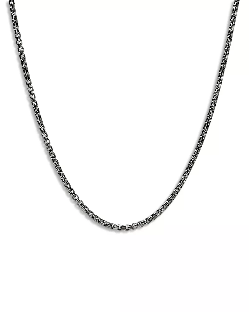 John Hardy Men's Dark Silver Chain Box Link Necklace, 20