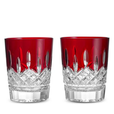 Lismore Red Double Old Fashioned Glasses, Set of 2