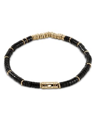 14K Yellow Gold Heishi Onyx Bracelet