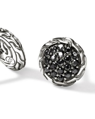 Sterling Silver JH Essentials Black Sapphire Cluster Stud Earrings