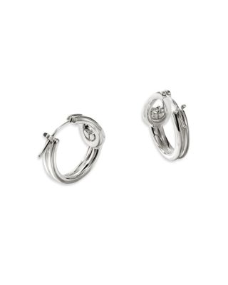 Sterling Silver Surf Polished Hoop Earrings