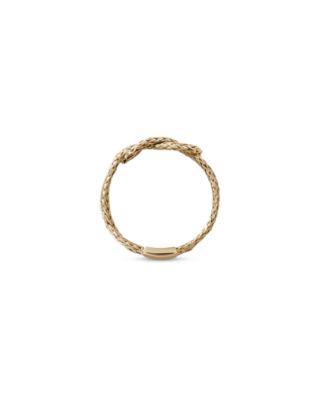14K Yellow Gold Love Knot Chain Ring