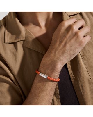 Sterling Silver Leather Bracelet