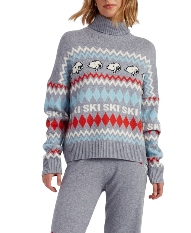 Chinti & Parker Women's Wool Cashmere Snoopy Ski Fairisle Sweater